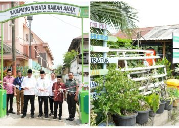 Peresmian Kampung Wisata Ramah Anak di Medan Belawan. (Ist)